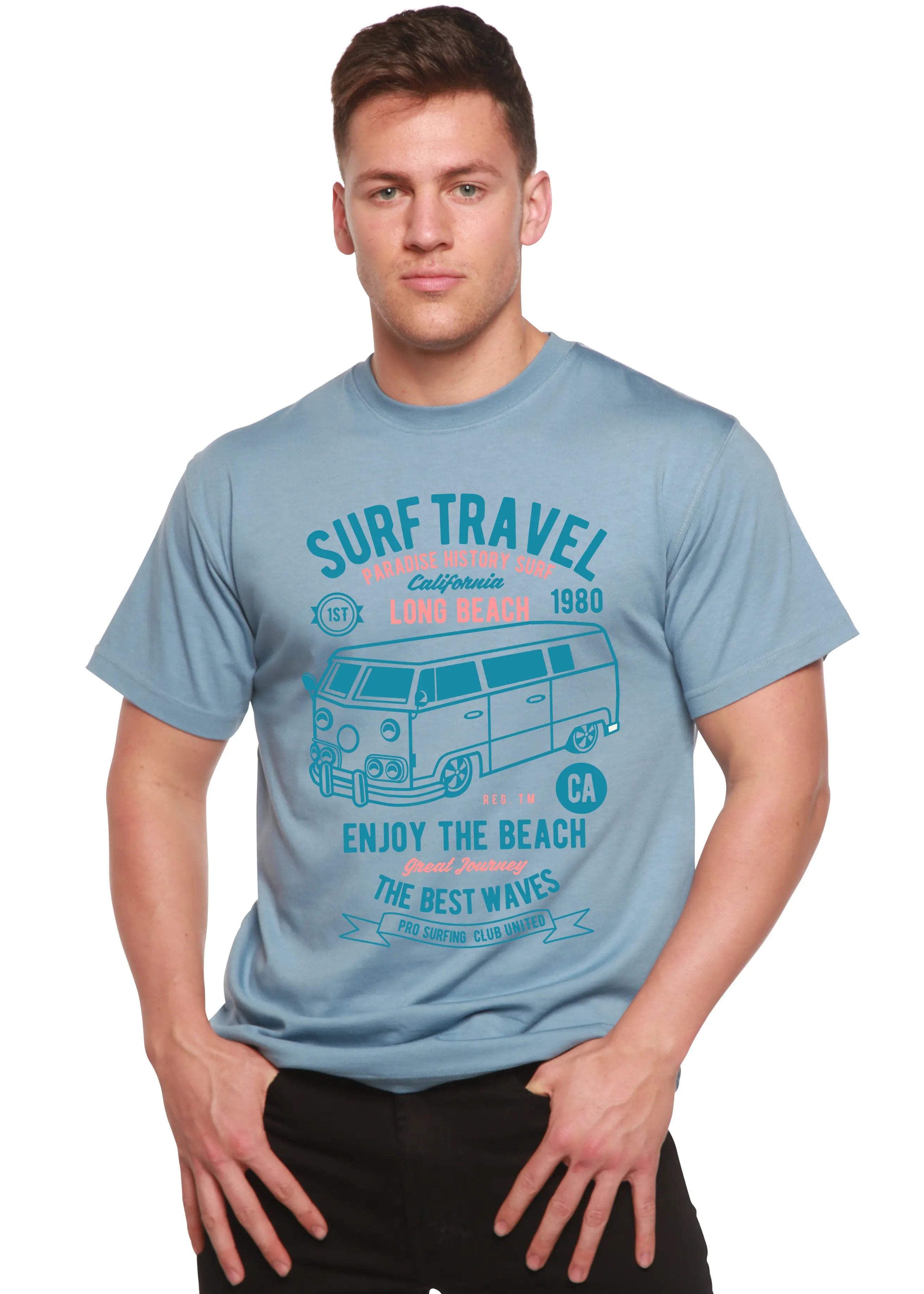 Surf Travel Spun Bamboo® Men's Bamboo Viscose/Organic Cotton Short Sleeve Graphic T-Shirt Spun Bamboo