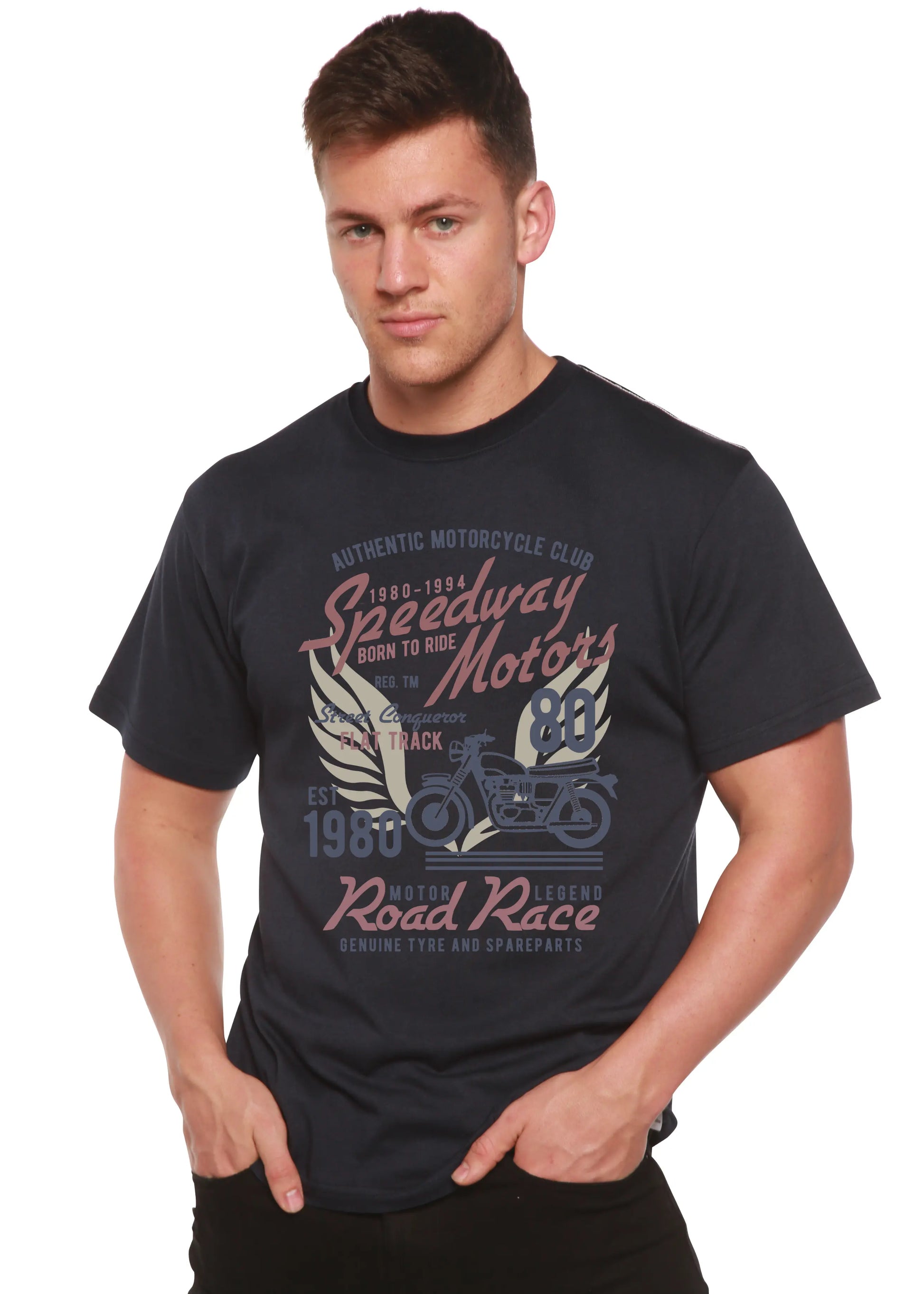 Speedway Motor Spun Bamboo® Men's Bamboo Viscose/Organic Cotton Short Sleeve Graphic T-Shirt Spun Bamboo
