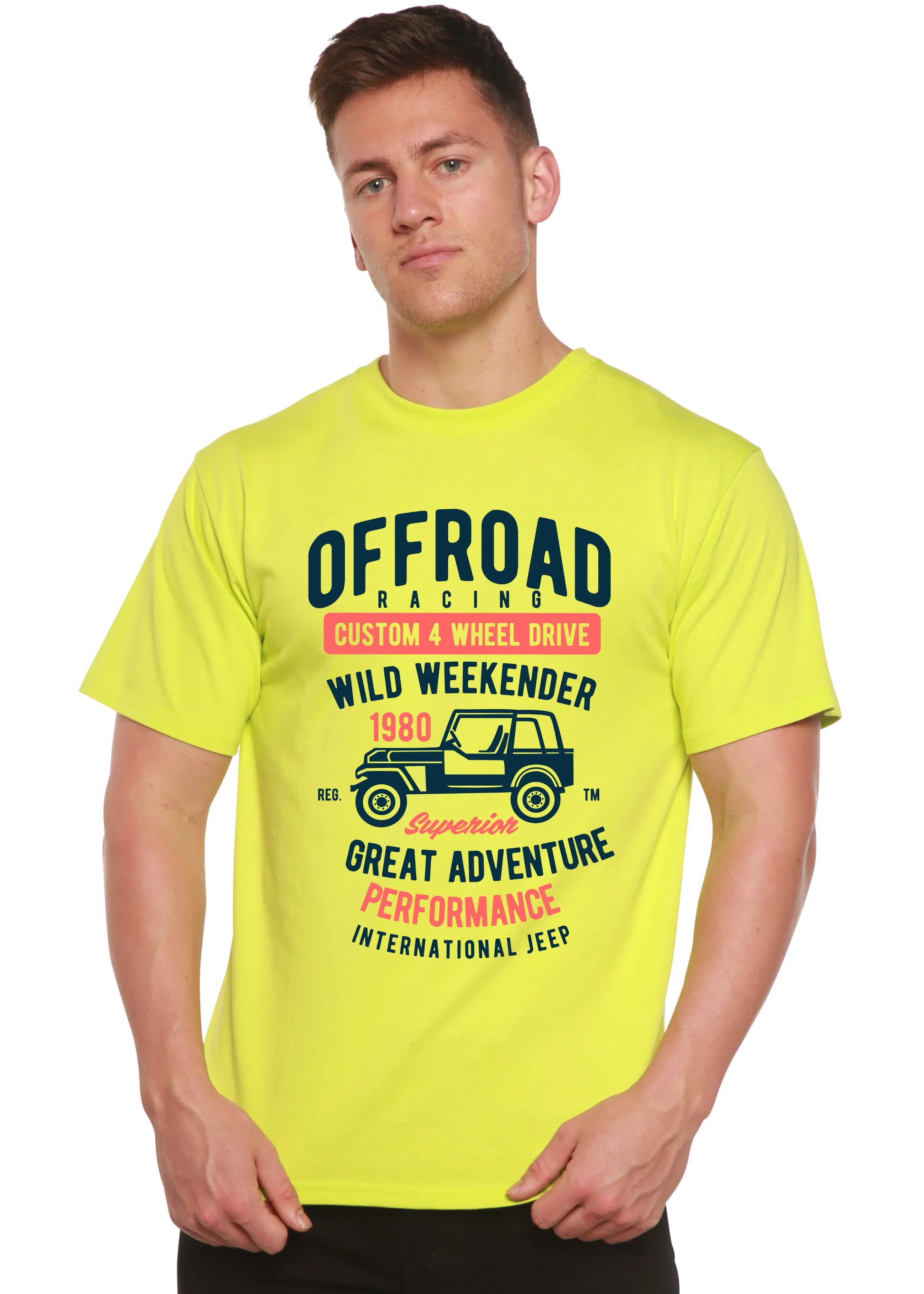Off Road Racing Spun Bamboo® Men's Bamboo Viscose/Organic Cotton Short Sleeve Graphic T-Shirt Spun Bamboo
