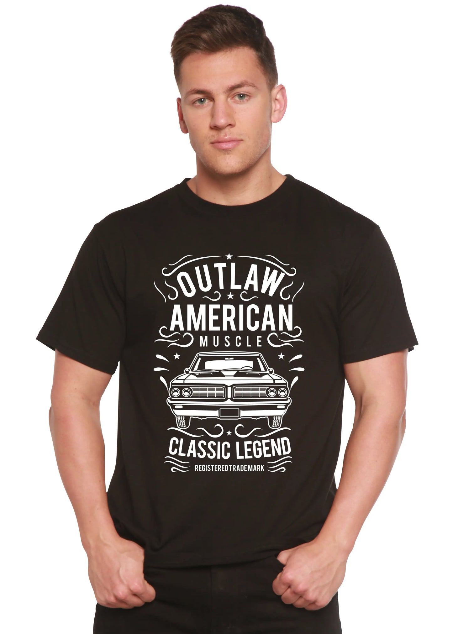 Outlaw American Muscle Spun Bamboo® Men's Bamboo Viscose/Organic Cotton Short Sleeve Graphic T-Shirt Spun Bamboo