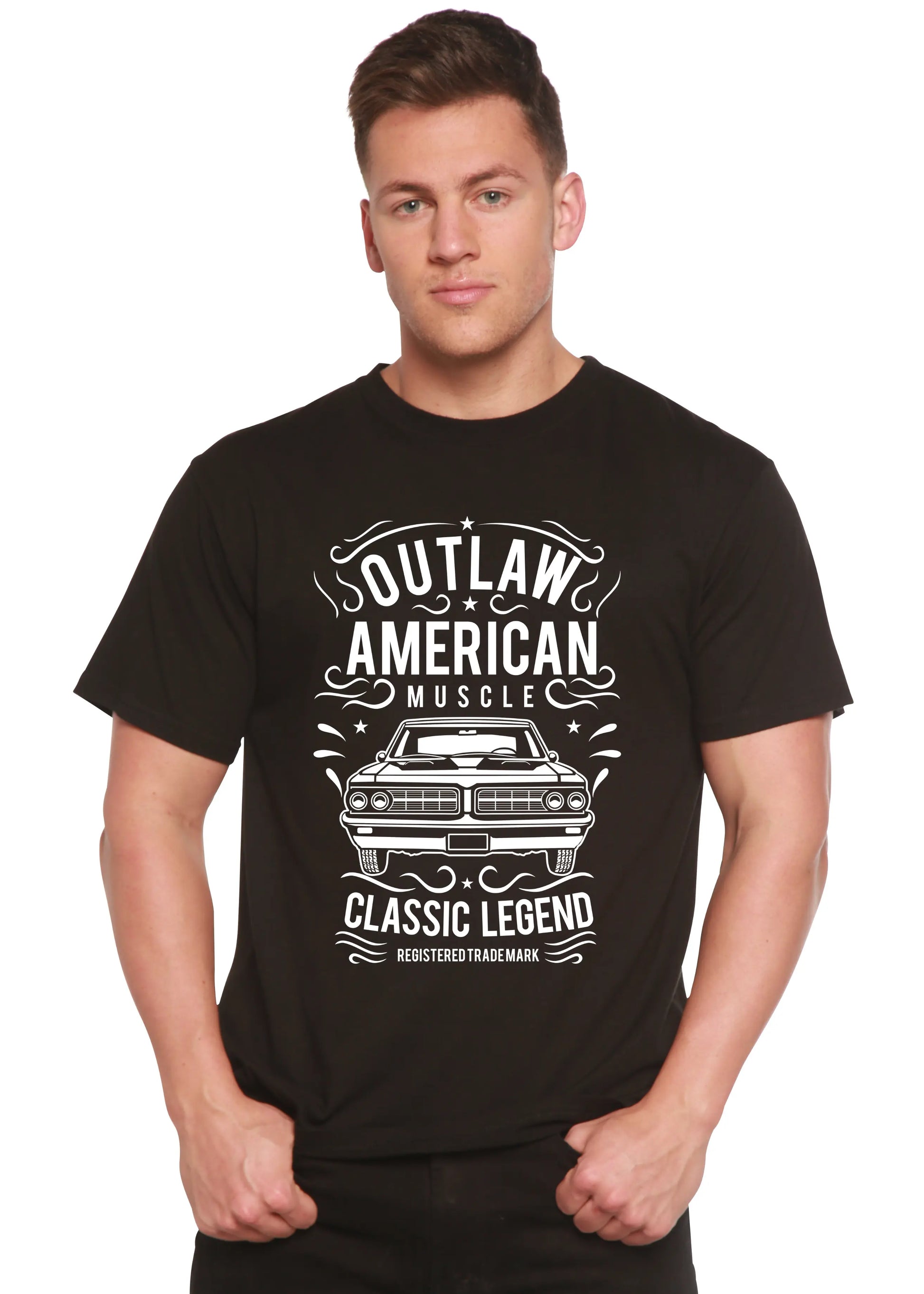 Outlaw American Muscle Spun Bamboo® Men's Bamboo Viscose/Organic Cotton Short Sleeve Graphic T-Shirt Spun Bamboo