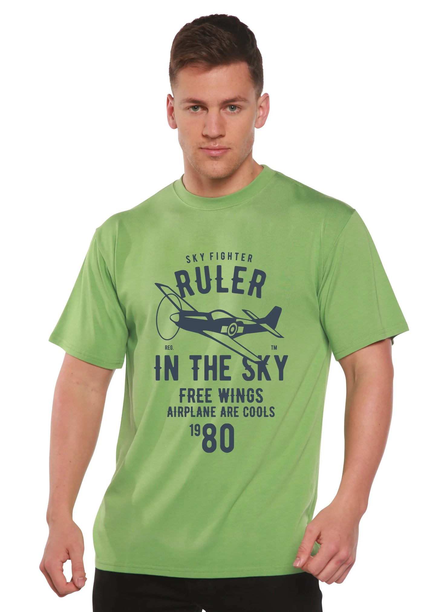 Ruler In The Sky Spun Bamboo® Men's Bamboo Viscose/Organic Cotton Short Sleeve Graphic T-Shirt Spun Bamboo