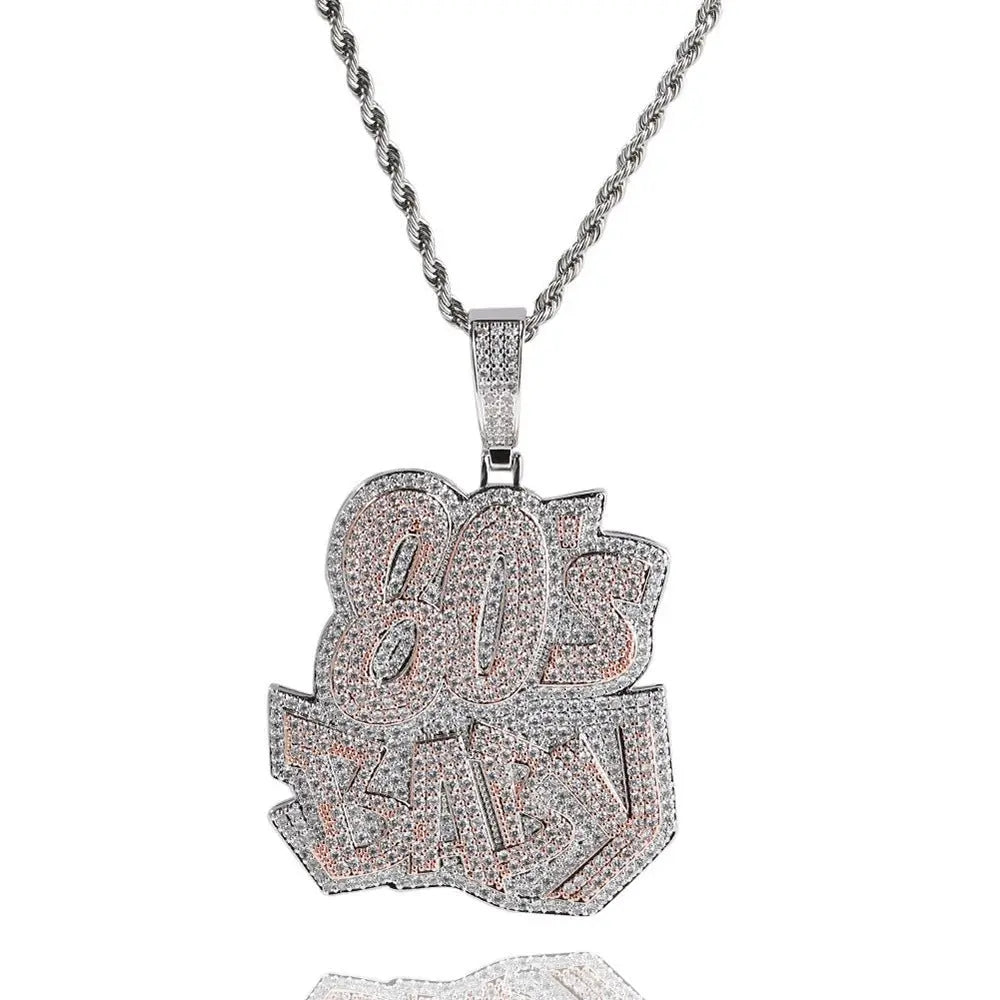 80Sbaby hip-hop diamond necklace - Blade & Thread