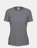 Women’s heather gray Club Crew T-Shirt by SpectraUSA, front view showing classic crew neckline and comfortable fit.