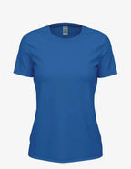 Women’s royal heather Club Crew T-Shirt by SpectraUSA, front view showing comfortable fit and classic crew neckline.