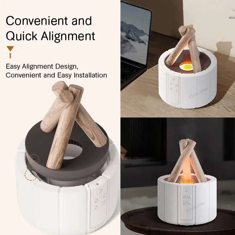Simulated Flame Aroma Diffuser with Humidifier and Cool Mist Blade & Thread