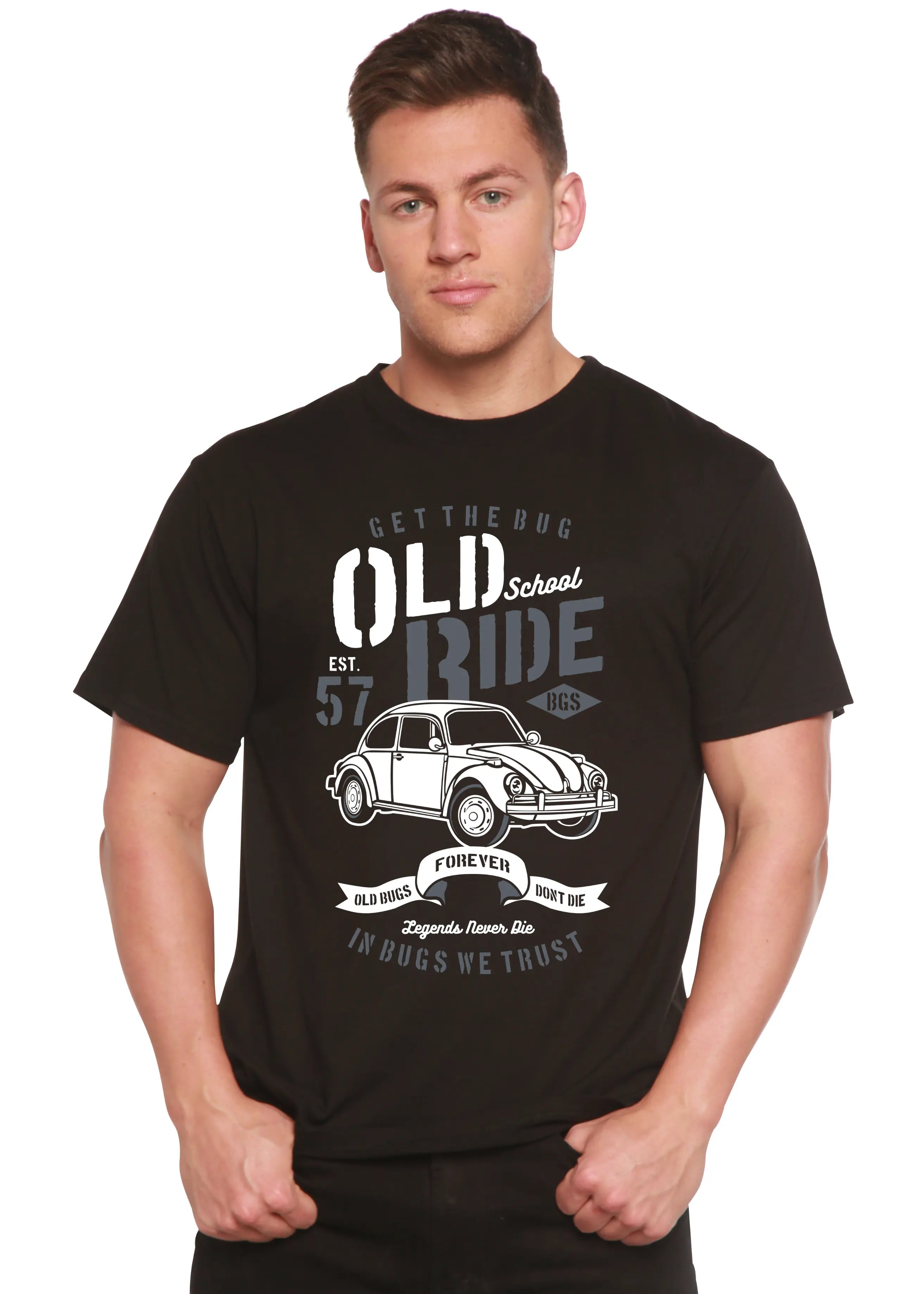Old School Ride Spun Bamboo® Men's Bamboo Viscose/Organic Cotton Short Sleeve Graphic T-Shirt Spun Bamboo