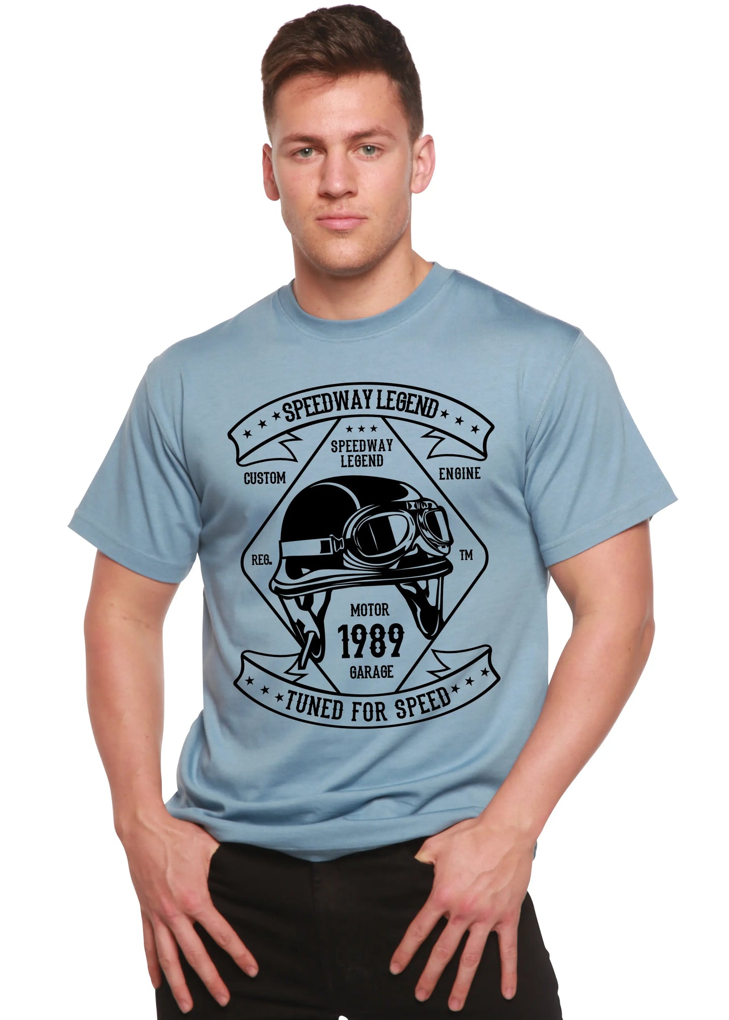 Speedway Legend Spun Bamboo® Men's Bamboo Viscose/Organic Cotton Short Sleeve Graphic T-Shirt Spun Bamboo