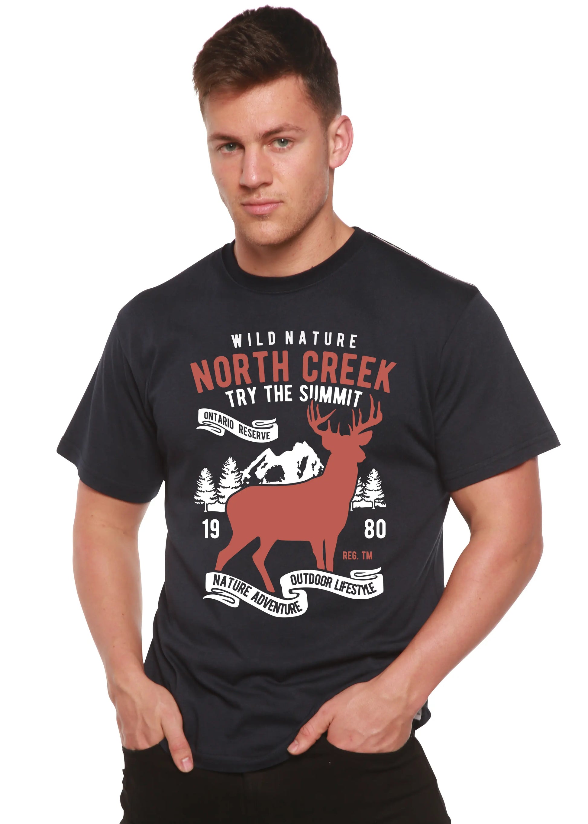 North Creek Spun Bamboo® Men's Bamboo Viscose/Organic Cotton Short Sleeve Graphic T-Shirt Spun Bamboo