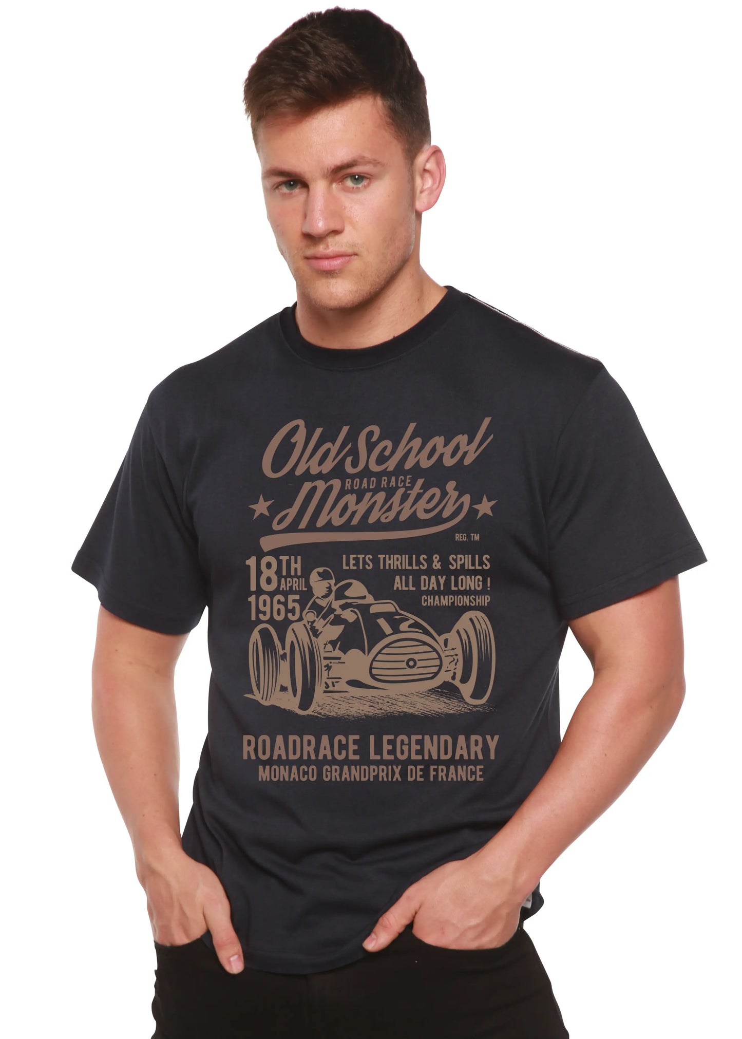 Old School Road Spun Bamboo® Men's Bamboo Viscose/Organic Cotton Short Sleeve Graphic T-Shirt Spun Bamboo