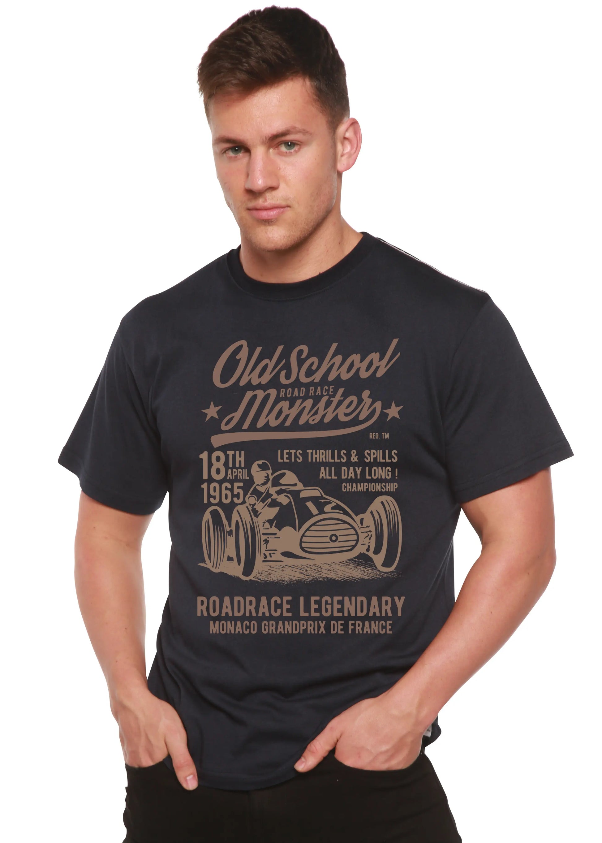 Old School Road Spun Bamboo® Men's Bamboo Viscose/Organic Cotton Short Sleeve Graphic T-Shirt Spun Bamboo