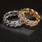 8mm Hip-hop Cubic Zirconia Cuban Link Ring nowadaysfashion