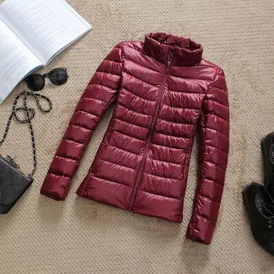 90% Ultra light duck down jackets women 2021 new Hooded winter coat - Blade & Thread