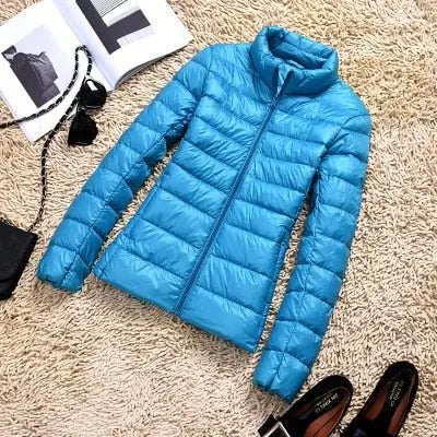 90% Ultra light duck down jackets women 2021 new Hooded winter coat - Blade & Thread