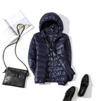 90% Ultra light duck down jackets women 2021 new Hooded winter Hooded coat nowadaysfashion