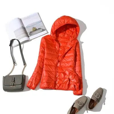 90% Ultra light duck down jackets women 2021 new Hooded winter Hooded coat - Blade & Thread