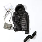 90% Ultra light duck down jackets women 2021 new Hooded winter Hooded coat nowadaysfashion