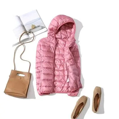 90% Ultra light duck down jackets women 2021 new Hooded winter Hooded coat - Blade & Thread