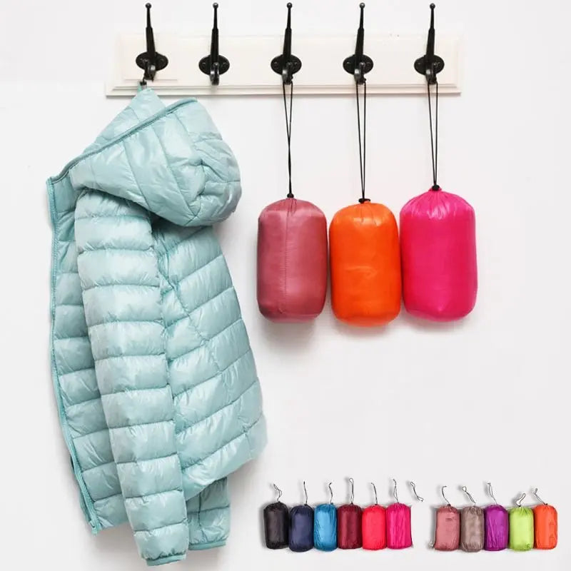90% Ultra light duck down jackets women 2021 new Hooded winter Hooded coat - Blade & Thread