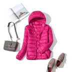 90% Ultra light duck down jackets women 2021 new Hooded winter Hooded coat nowadaysfashion