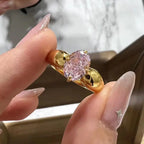 925 silver pink diamond ring nowadaysfashion