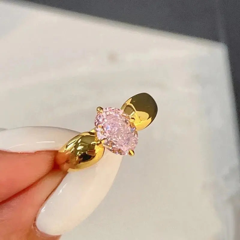 925 silver pink diamond ring nowadaysfashion
