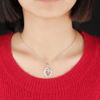 925 Sterling Silver Mothers Necklace with 3 Birthstones Romantic Name Heart Pendants nowadaysfashion