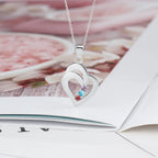 925 Sterling Silver Mothers Necklace with 3 Birthstones Romantic Name Heart Pendants nowadaysfashion