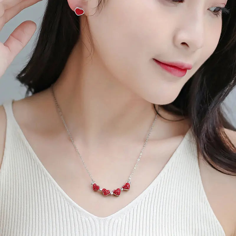 Foldable Magnetic Button Four Heart Leaf Clover Necklace nowadaysfashion