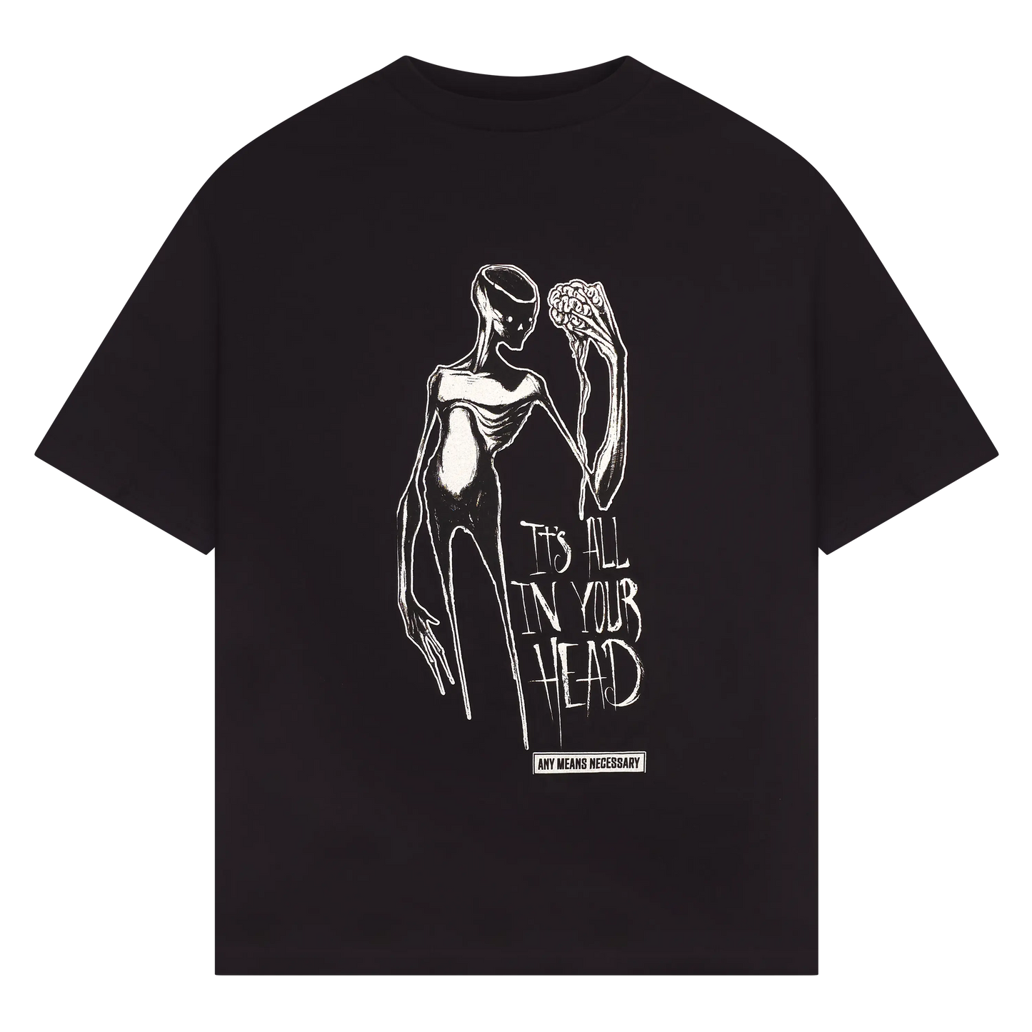 It's All In Your Head T-Shirt Black Any Means Necessary Clothing