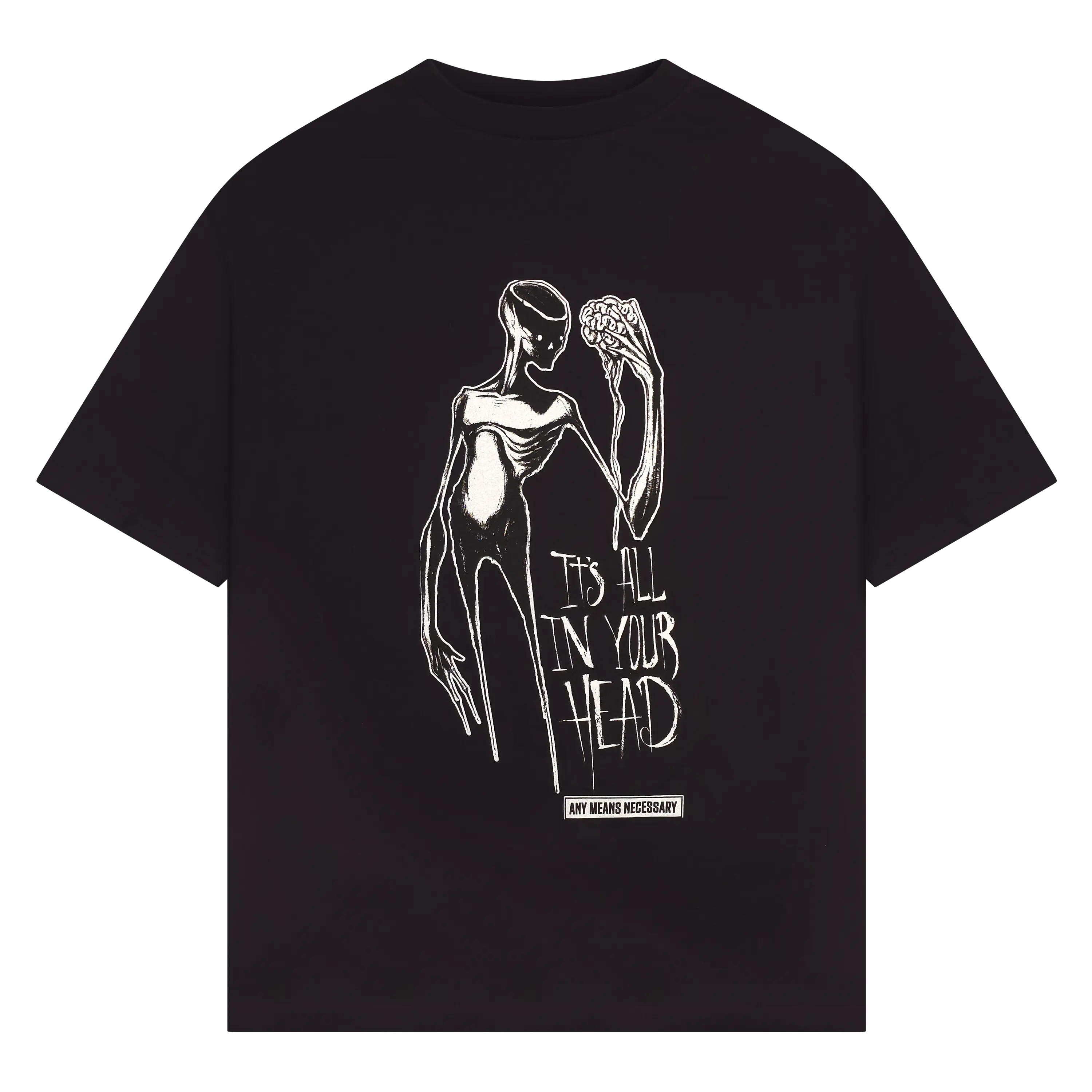 It's All In Your Head T-Shirt Black Any Means Necessary Clothing