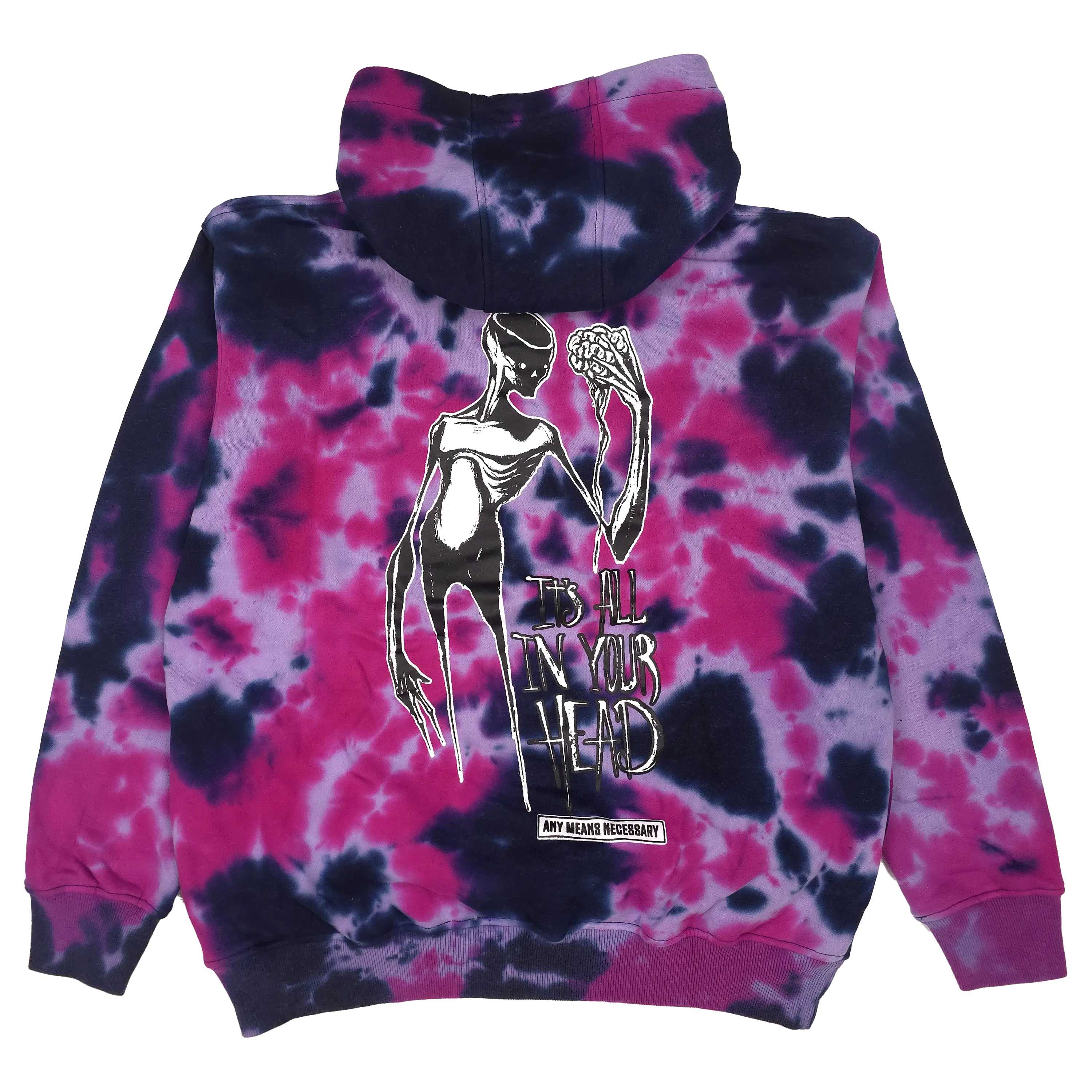 It's All In Your Head Pullover Hoodie Purple Any Means Necessary Clothing