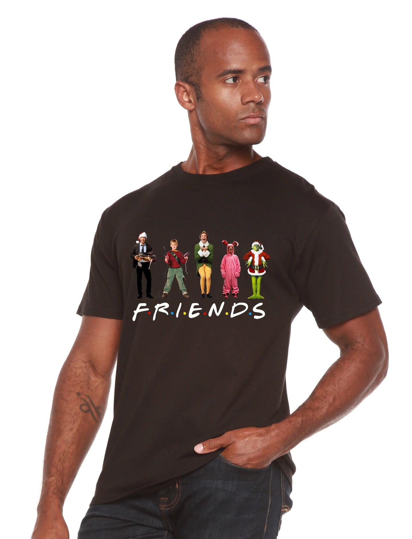 Funny Christmas Movies Printed Men's Bamboo T-Shirt Spun Bamboo