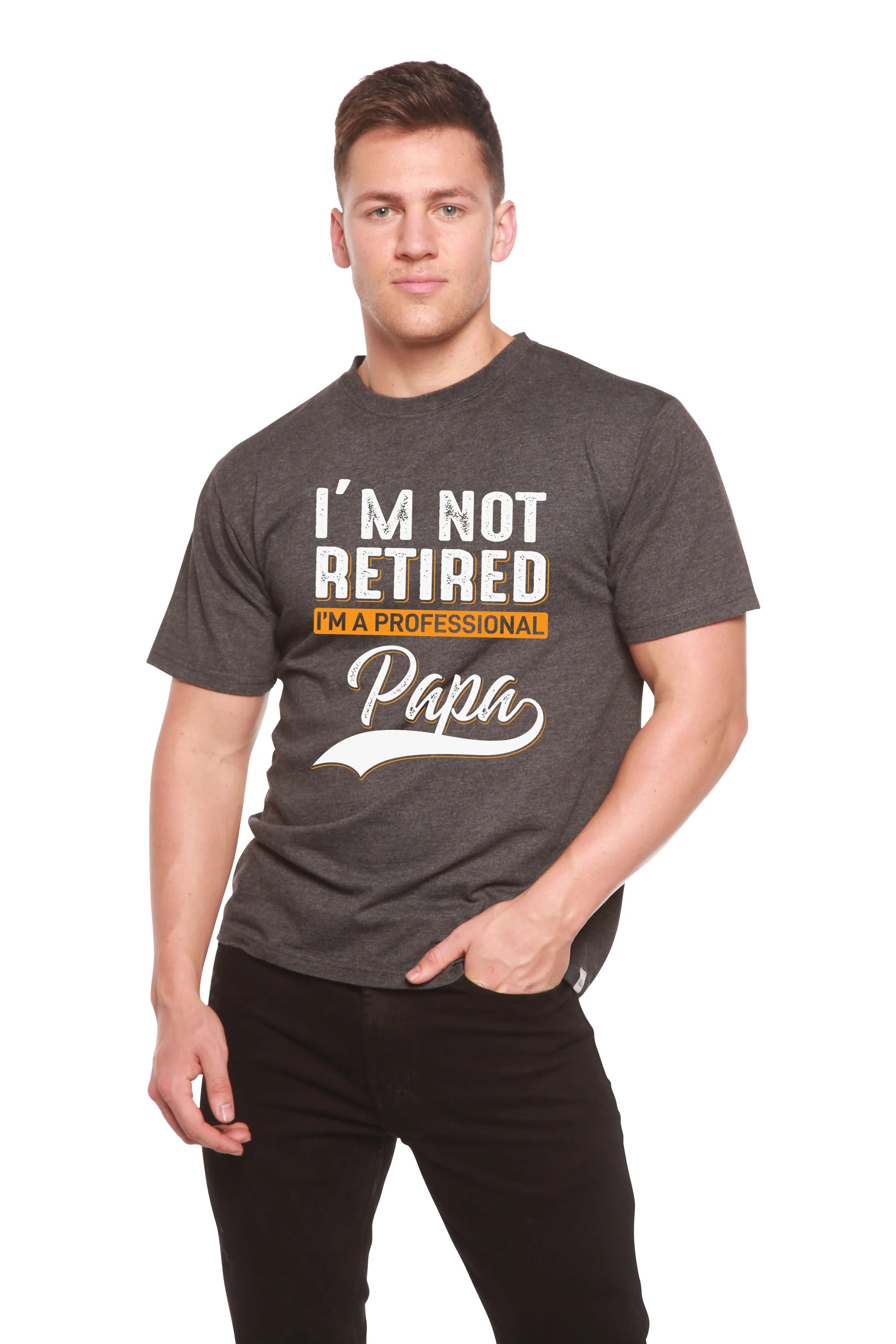 I'm not Retired Men's Bamboo Viscose/Organic Cotton Short Sleeve Graphic T-Shirt Spun Bamboo