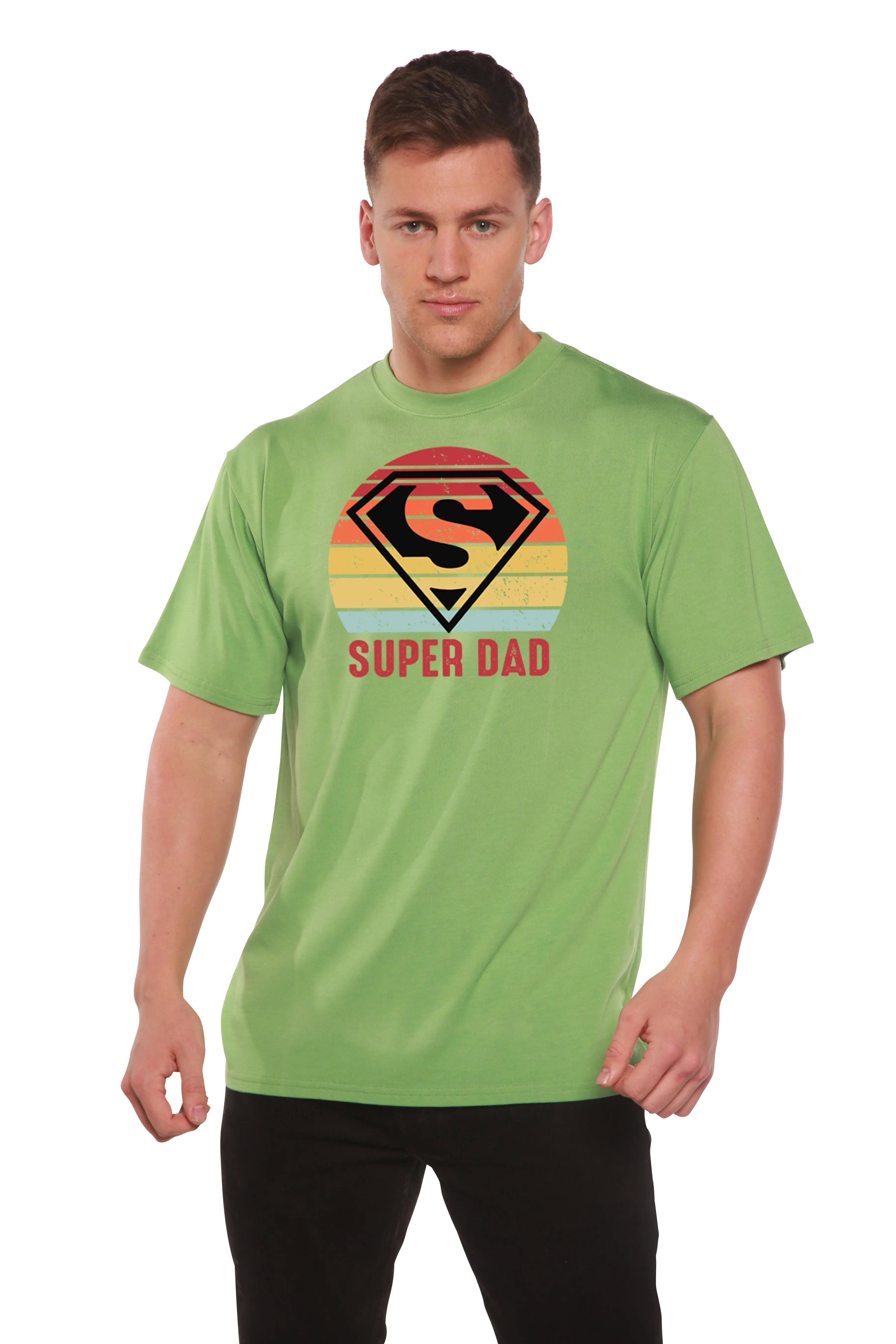 Super Dad Men's Bamboo Viscose/Organic Cotton Short Sleeve Graphic T-Shirt Spun Bamboo