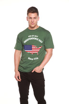 4th of July Men's Bamboo Viscose/Organic Cotton Short Sleeve Graphic T-Shirt Spun Bamboo