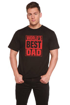 World's Best Dad Men's Bamboo Viscose/Organic Cotton Short Sleeve Graphic T-Shirt Spun Bamboo