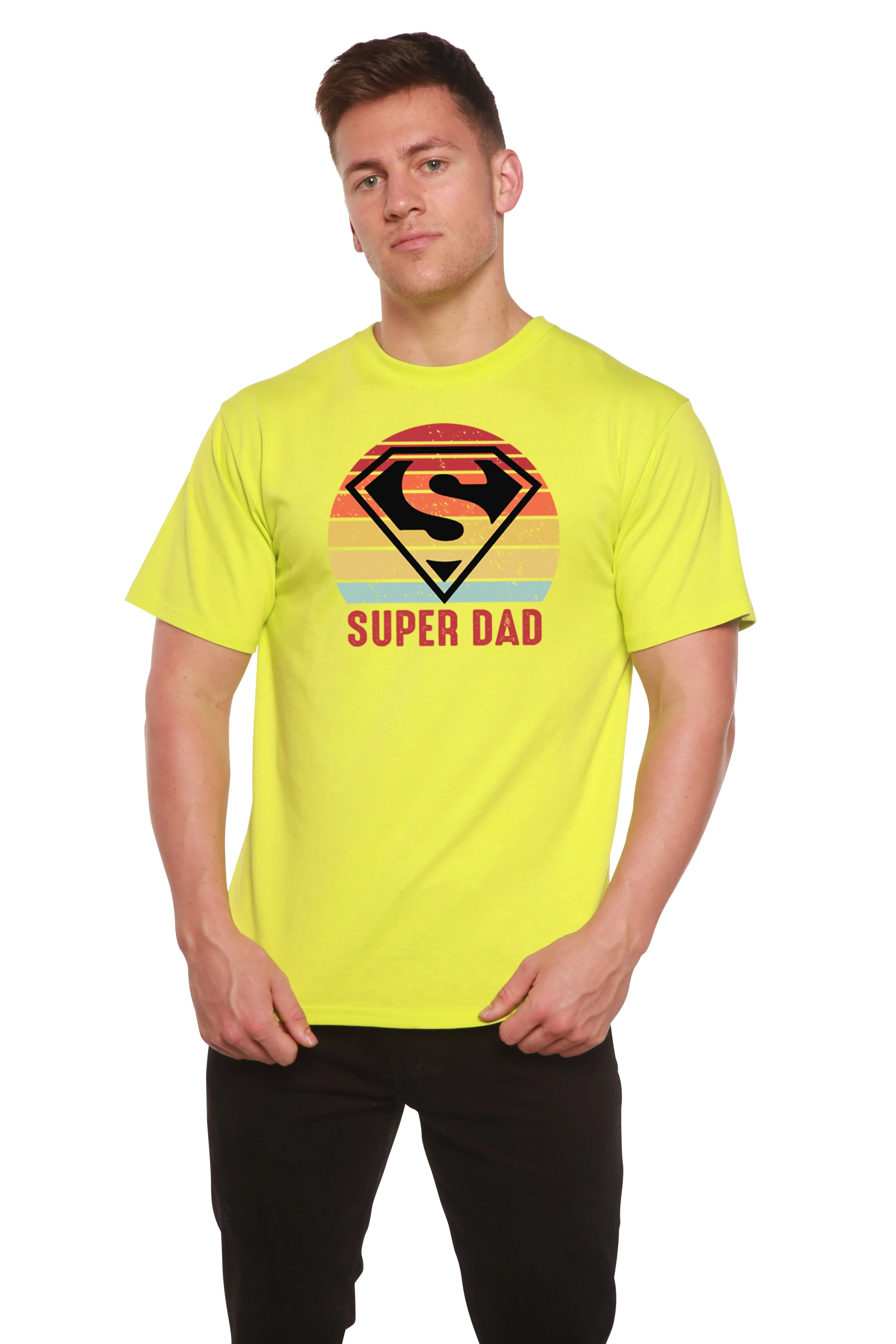 Super Dad Men's Bamboo Viscose/Organic Cotton Short Sleeve Graphic T-Shirt Spun Bamboo