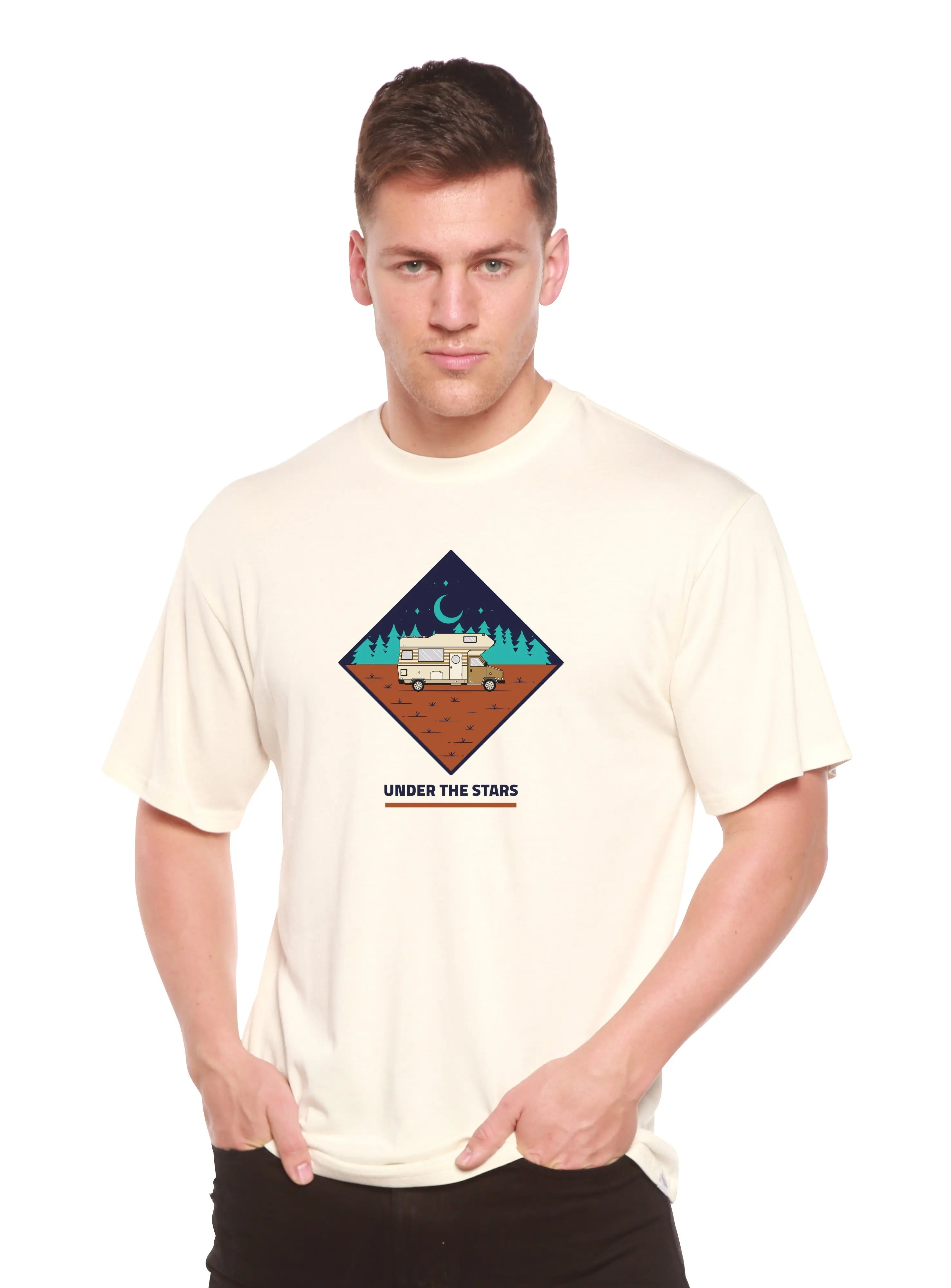 Under The Stars Men's Bamboo Short Sleeve Printed T-Shirt Spun Bamboo