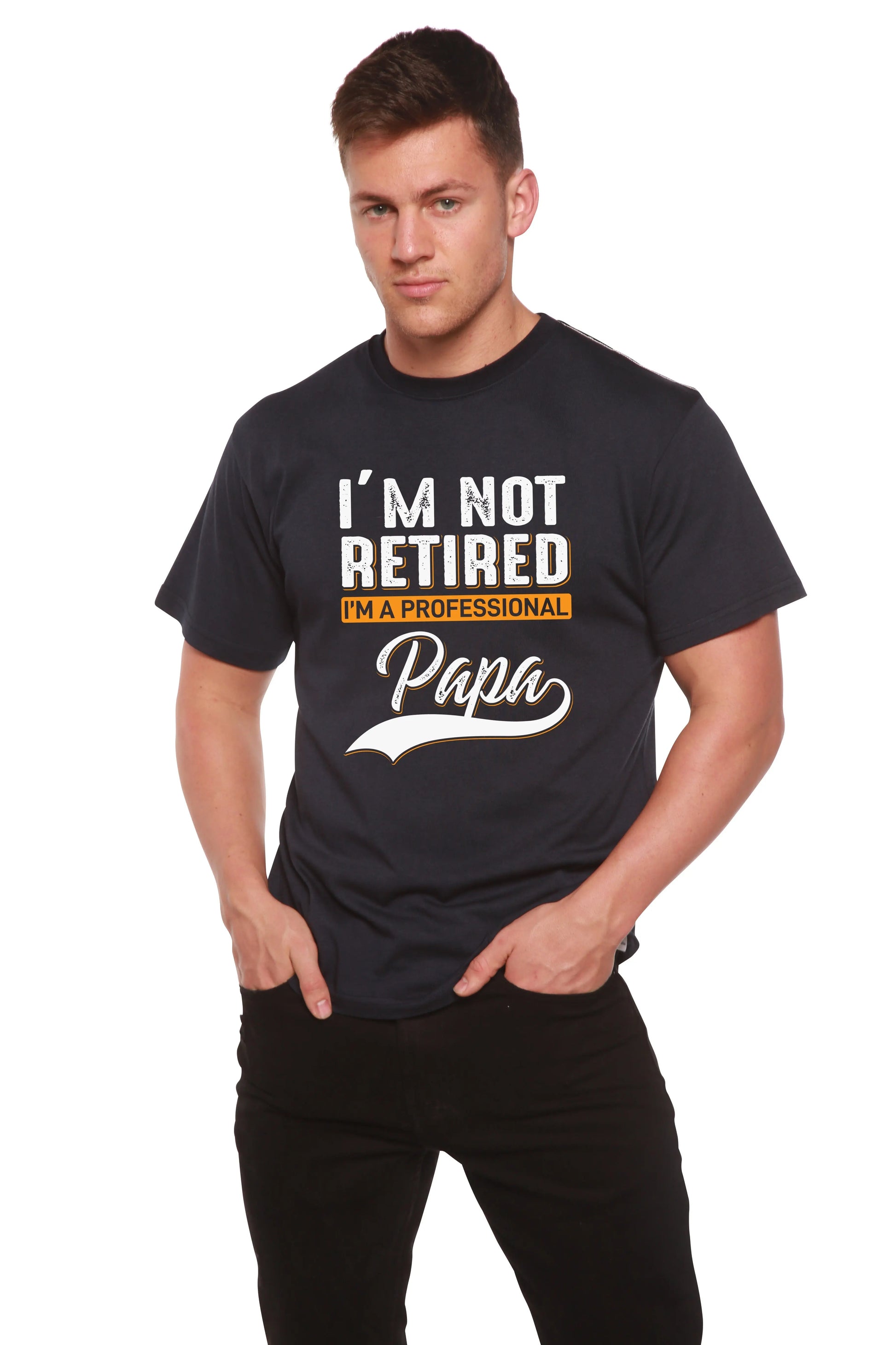 I'm not Retired Men's Bamboo Viscose/Organic Cotton Short Sleeve Graphic T-Shirt Spun Bamboo