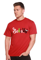 Believe Christmas Printed Men's Bamboo T-Shirt Spun Bamboo
