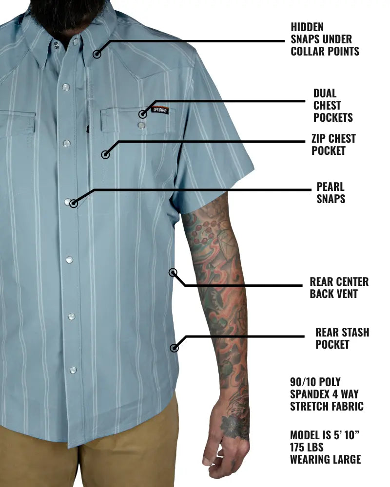 Daryll SS Shirt - Mid Blue Off The Grid Surplus