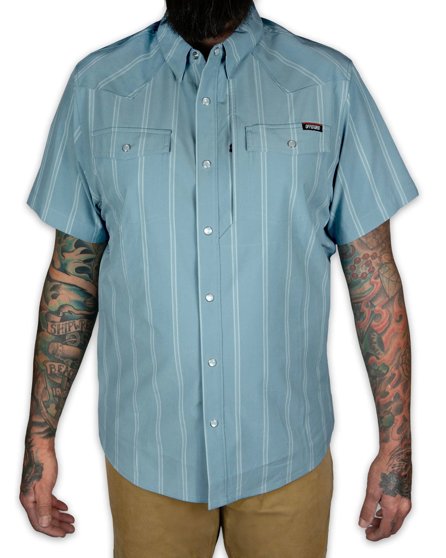 Daryll SS Shirt - Mid Blue Off The Grid Surplus