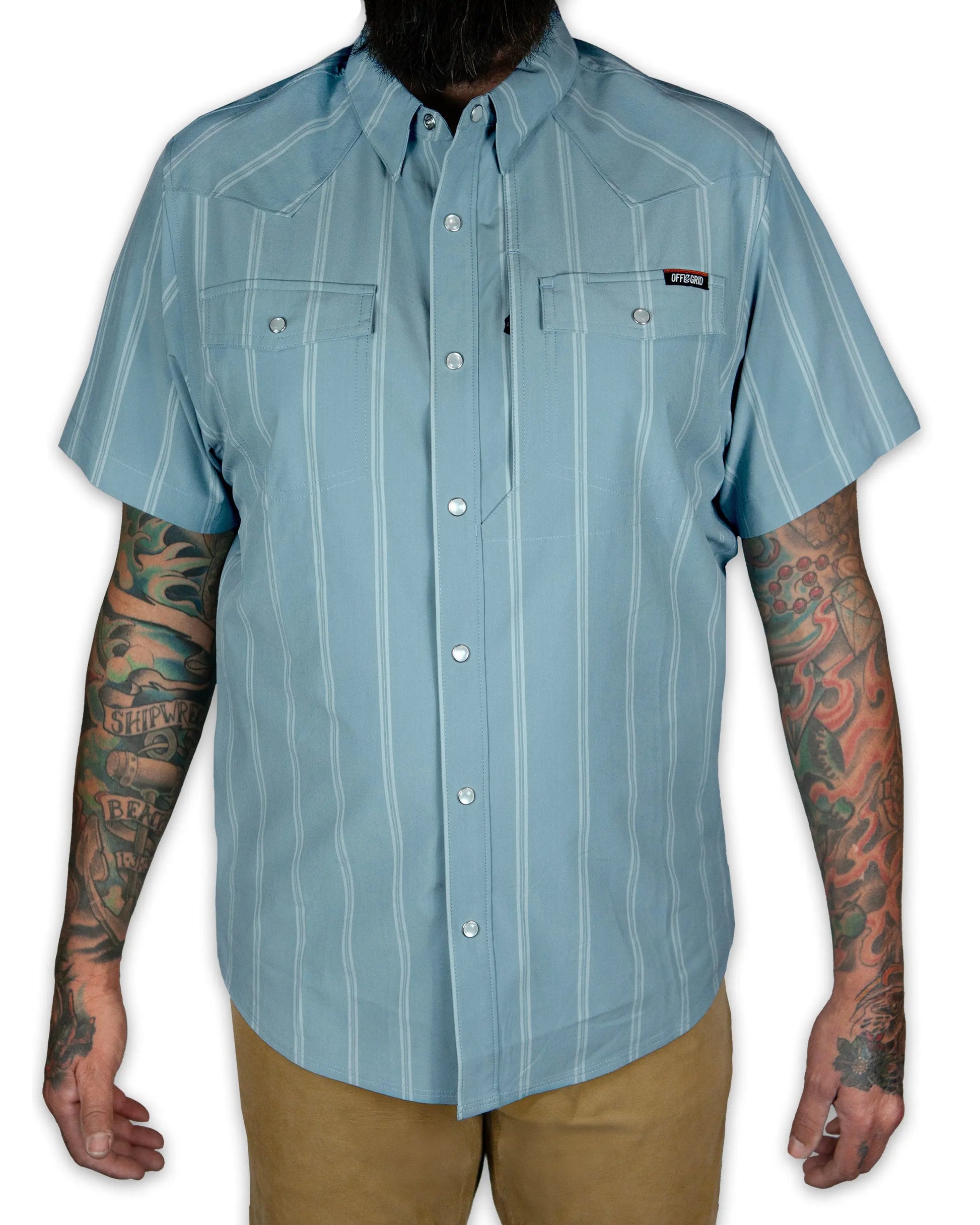 Daryll SS Shirt - Mid Blue Off The Grid Surplus