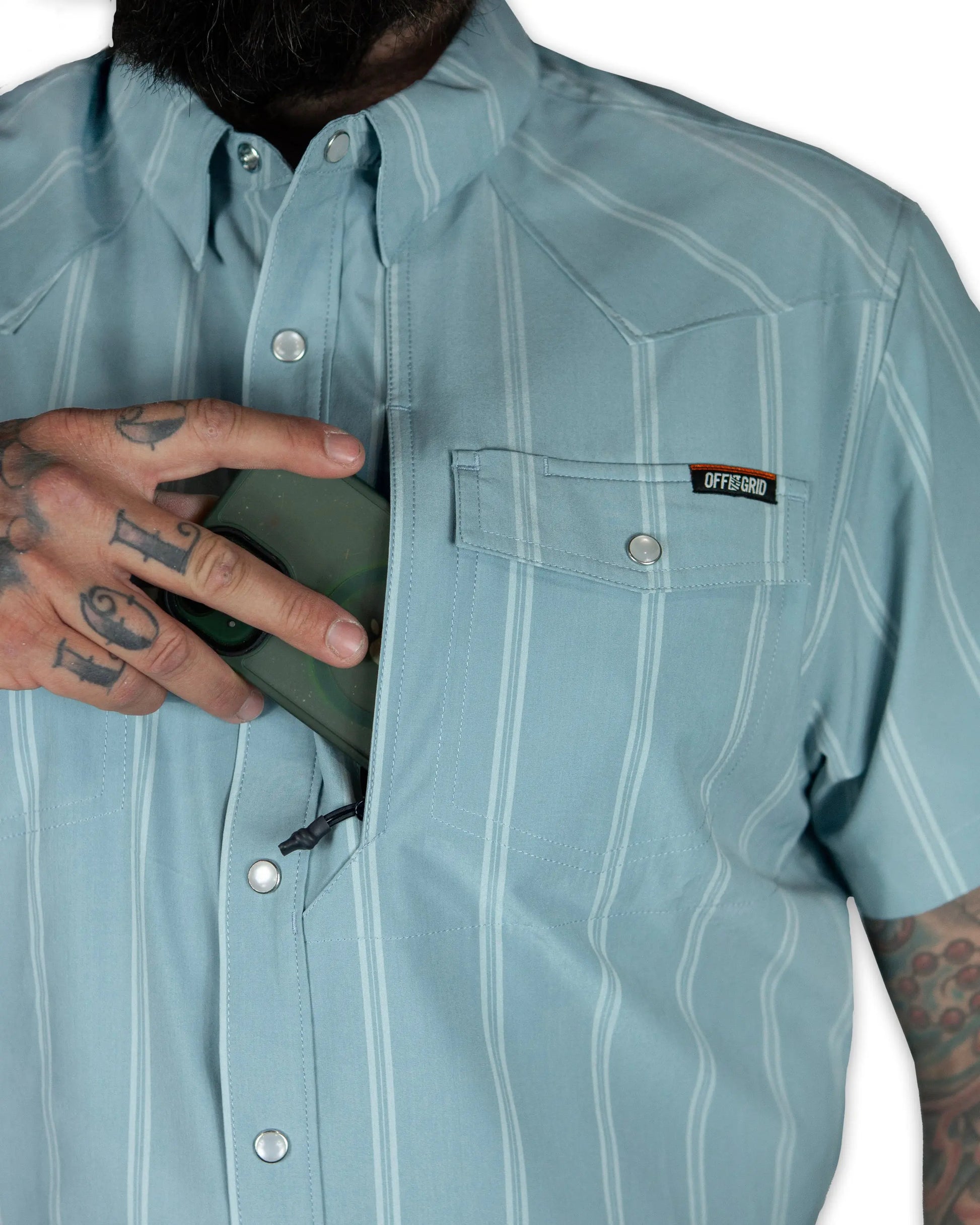 Daryll SS Shirt - Mid Blue Off The Grid Surplus
