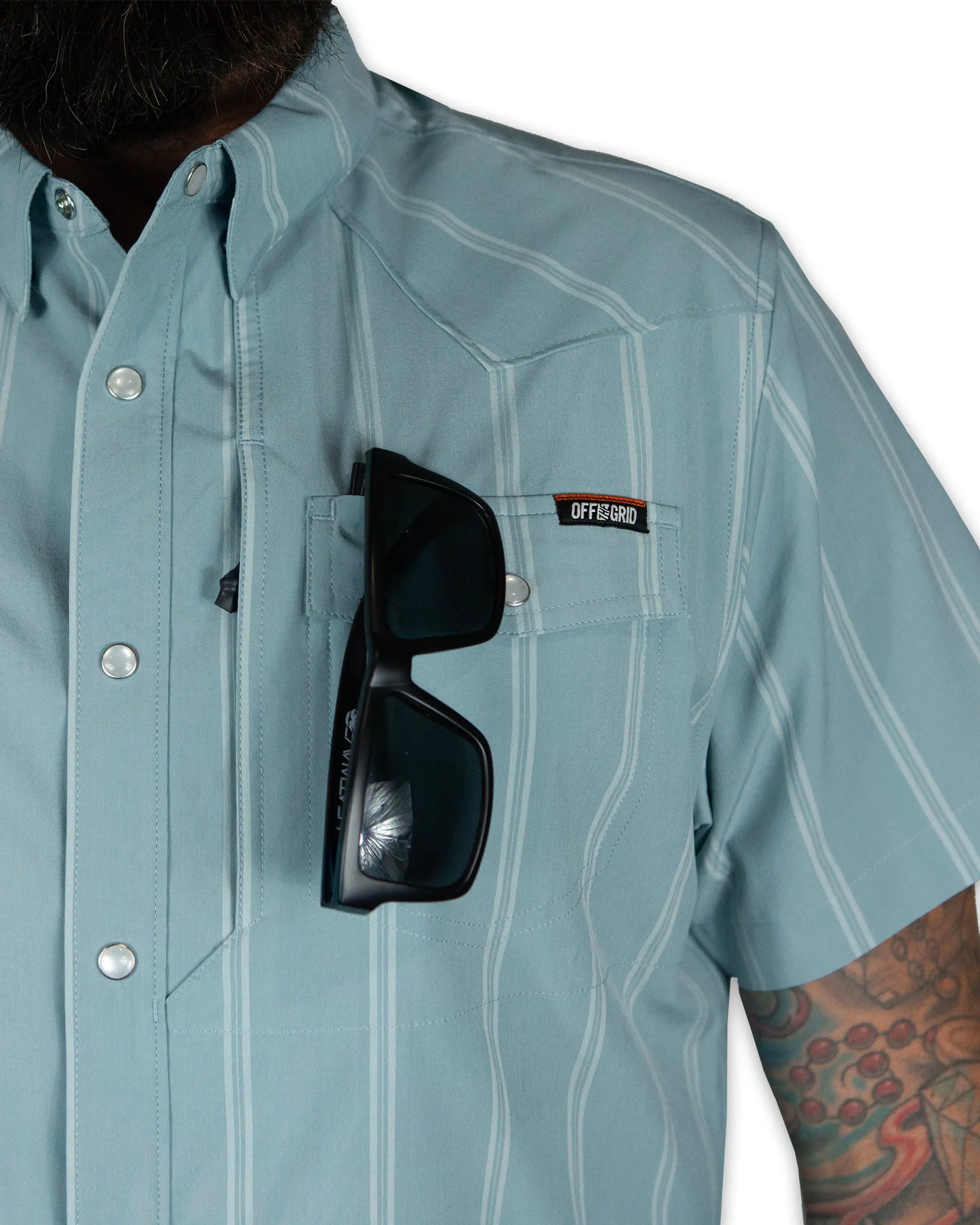 Daryll SS Shirt - Mid Blue Off The Grid Surplus
