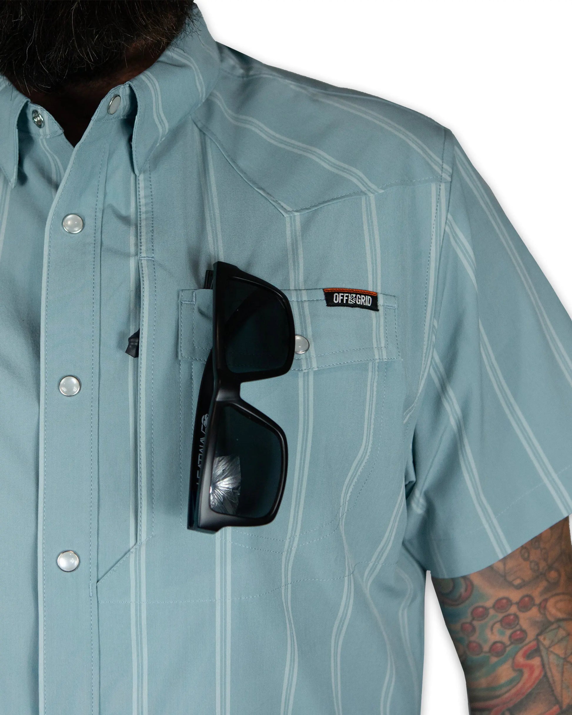 Daryll SS Shirt - Mid Blue Off The Grid Surplus