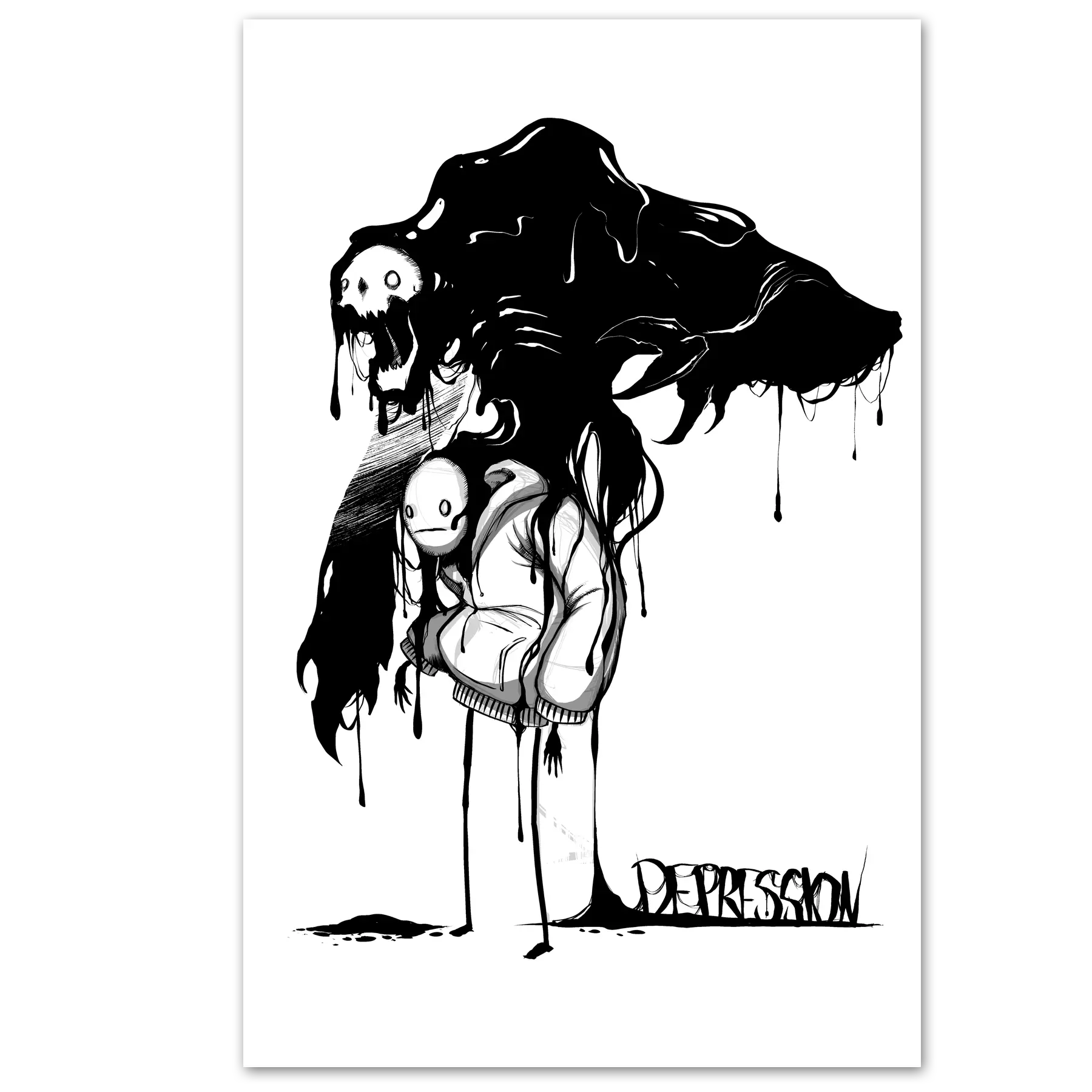 Depression Oil Print Any Means Necessary Clothing