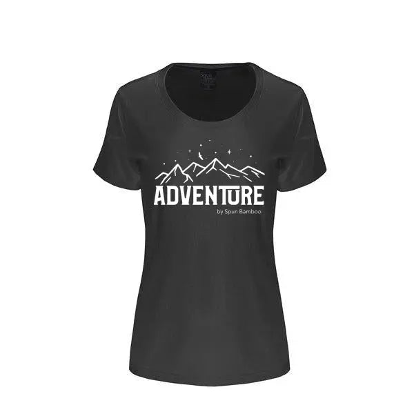 Adventure Printed Women's Bamboo/Cotton Short Sleeve Scoop Neck T-Shirt Spun Bamboo