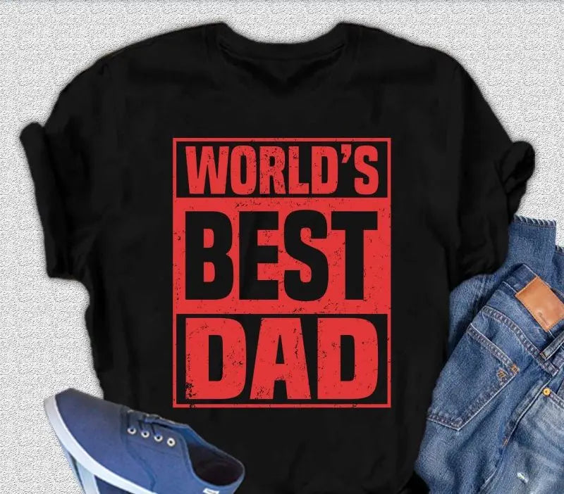 World's Best Dad Men's Bamboo Viscose/Organic Cotton Short Sleeve Graphic T-Shirt Spun Bamboo